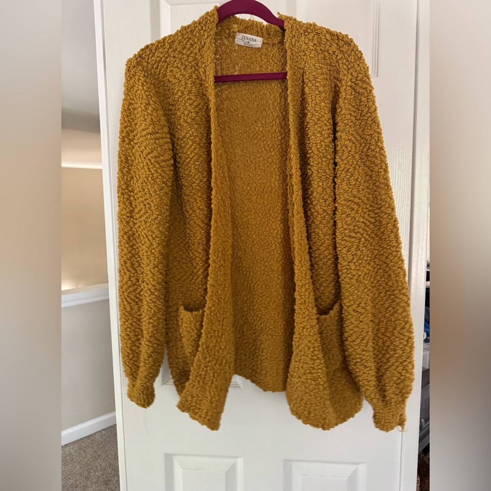 Zenana Outfitters Mustard Cardigan Sweater